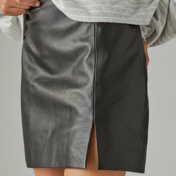 NWOT Lucky Brand Leather Miniskirt - Picture 1 of 7